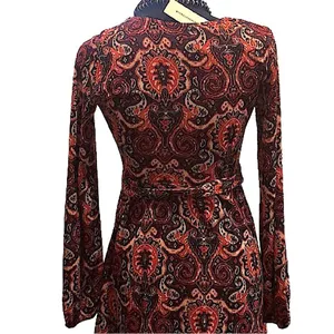 ANTHROPOLOGIE MAEVE Floral Paisley Wrap Front Dress With Belt Sz XS thumbnail 5