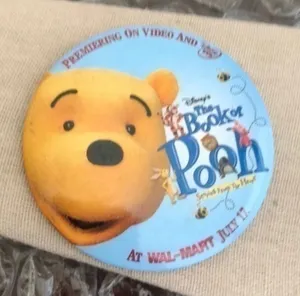 Vintage Disney Winnie The Pooh Button Brooch thumbnail 1