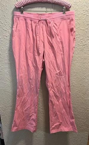 Nu Dimension Stretch Pink Scrub Pants Woman’s Size Large FLAWED-MARKS-STAINS thumbnail 1