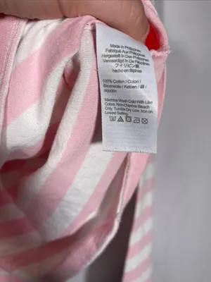 J. Crew Womens Pink White Stripe Boatneck Top Blouse Bp033 Medium thumbnail 3
