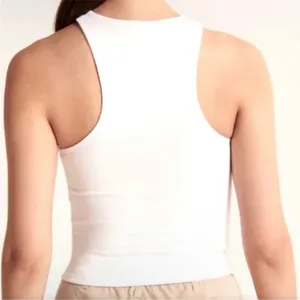 Abercrombie & Fitch Twist Neck Front Tank Cropped Crop Top Small Cream Beige thumbnail 3