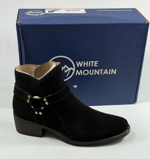 White Mountain Size-8M Women's Ankle Boot Black Geniune‎ Leather thumbnail 1