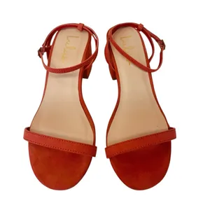 Lulus Julie Color Coral Rose Suede Ankle Strap Block Heels Sandals Size‎ 7 thumbnail 2