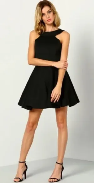 ✨HP✨Black Halter Backless Flare Dress✨ Black thumbnail 1