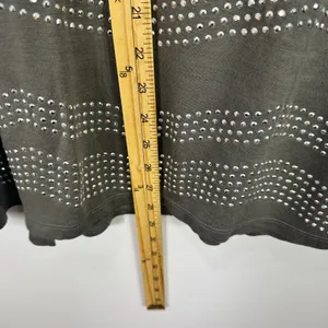 INC Studded Top XL Gray Scoop Neck Tee Indie Sleaze Glam Rock Festival Y2K‎ thumbnail 3