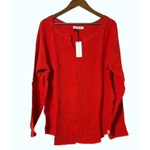 Daydreamer · XL · Thermal Waffle Knit Long Sleeve · Notch Neck Burn Red Pigment thumbnail 2