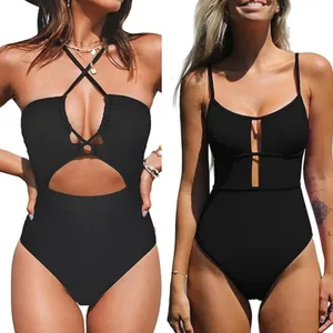 NWT Cupshe Lot of 2 One Piece Bikinis 1-PC Bathing Suit Swim Beach Paddle Size L thumbnail 2