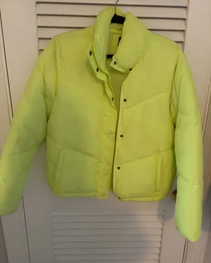 Wild Fable Neon Yellow Puffer Coat thumbnail 1