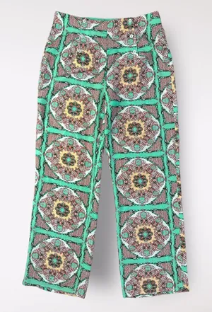 Gianni Bini Women‎ Green Casual Pants Size L Avant Garde Designer Funky thumbnail 1