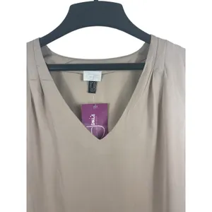 Jami’s Collectibles Boutique Gray/tan Sleeveless V-neck Dressy Top Size 10 NWT thumbnail 3