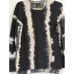 Only Mine Womens Tie Dye 2 Ply Cashmere Sweater Size S Round Neck Mature Lux thumbnail 2