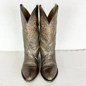 Shyanne Women's Lola Western Boot Size 6.5 Leather Metallic Point Toe thumbnail 4