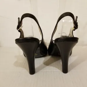 Liuid Shoes Black Leather Upper Slingback Peep Heel Size 6 thumbnail 6