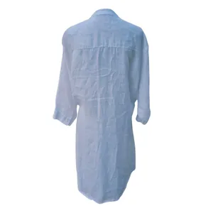 Zara‎ Basic White Lyocell Blend Shirt Dress Button Front Casual Coastal Medium thumbnail 3