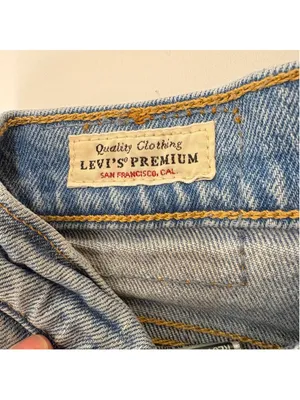 Levi's Premium 501s Skinny Jeans 26” Light Wash Denim Distressed Button Big E thumbnail 3
