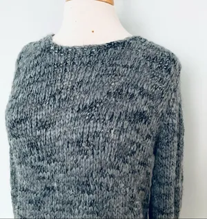 OC Gray Wool Knit Pullover Sweater Open Back Size L Size L thumbnail 5