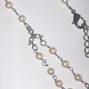 Monet Elegant Faux Pearl and Silver Tone Dainty Beaded Necklace thumbnail 7