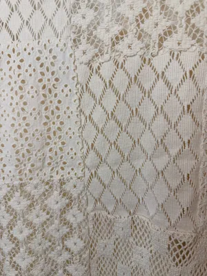 Free People Crochet Lace Boho Long Sleeve Patchwork Top thumbnail 3