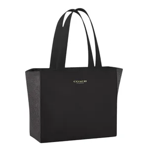 Coach Fragrance Black & Gold Sparkle Satin Lined Tote Shoulder Bag NWT thumbnail 1