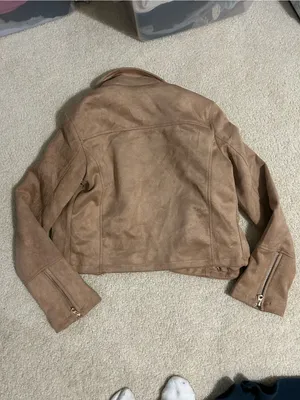 Ashley Mason Taupe Suede Moto Jacket - Women's thumbnail 2