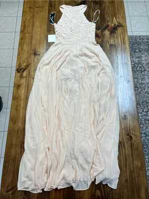 Lulus Picture Perfect Blush Lace Maxi Dress Size Small NWT thumbnail 13