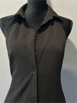 POÉSELLE Black Open Back Maxi Dress Size L Runs Small NWOT thumbnail 4