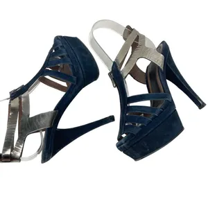 MARNI Blue/Silver Strappy Platform Heels Stiletto Sandals - Size 6.5 thumbnail 8