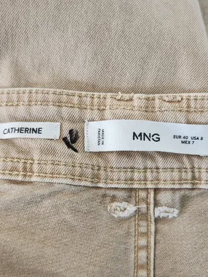 MNG Catherine Distressed Tan Wide Leg Jeans with Cut-Off Hem Size 8 thumbnail 12