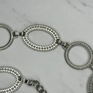 Chunky Studded Silver Tone Chain Belt One Size (OS) ✨ thumbnail 4