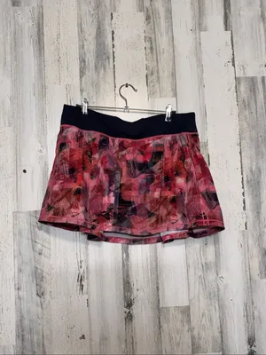 Lululemon Pace Rival Skirt Multi Pink Floral Abstract Tennis Running Womens 10 thumbnail 4