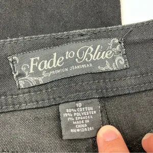 Fade to Blue Black Skinny Straight Leg Rolled Cuff Jeans Womens 10 thumbnail 3
