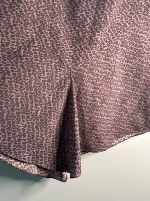 Women’s XL Leopard Print Midi Skirt Mauve Purple Boho Flowy Festival thumbnail 3