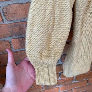 Aerie Cable Knit‎ Sweater Womens Small Yellow Tunic Long Sleeve Wool Oversized thumbnail 2