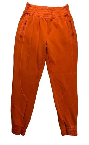 Fabletics Joggers Women S‎ Orange High Rise Zipper Pocket Athletic Sweatpants thumbnail 1