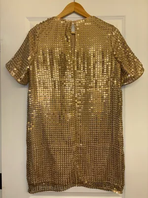 Gold Mini Lulus Sequin Dress thumbnail 2