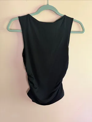 H&M Black Sleeveless Ruched Tank thumbnail 5