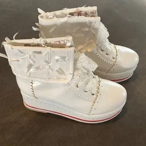 Women’s Platform Wedge Boots White Size EU 37 (6.5 US) NEW thumbnail 3