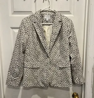 Nine West Women's Size 8 Leopard Animal Print Blazer Jacket‎ Academia Business thumbnail 1