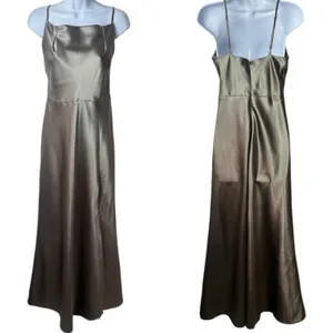 Birdy Grey Mai Dress In Shiny Satin Quartz Special Occasion Bridesmaid Event‎ M thumbnail 3