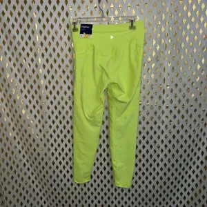 NWT Old navy ankle leggings 7/8 cut neon yellow fluorescent rave pants powersoft thumbnail 3