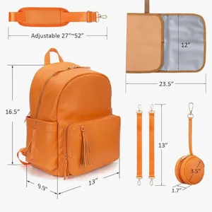 Minsong vegan leather diaper bag backpack thumbnail 2