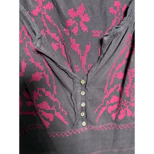 Free People Persuasion Embroidered Peasant Tunic Blouse M‎ Boho Cottagecore thumbnail 5