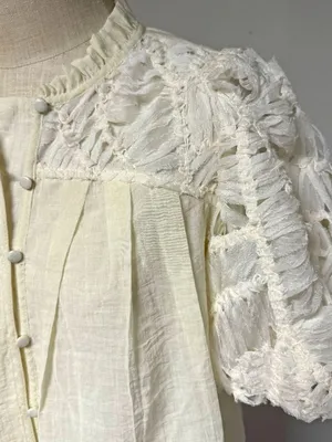 Listicle Textured Shaggy Fringed Puff Sleeve Blouse thumbnail 6