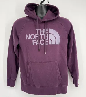 The North Face Womens Hoodie Pullover Purple Logo Graphic Cotton‎ Blend Size S thumbnail 1