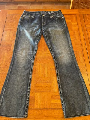 Miss Me Relaxed Boot Women's Dark Blue Flare Jeans thumbnail 1