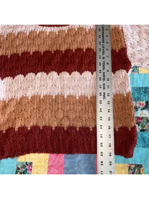 Altar'd State XS Woman’s Striped Knit Sweater in Pink-Red Outdoor Cozy thumbnail 8