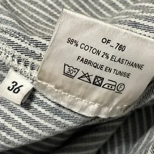 Maison Standards Black White Striped High Waisted Straight Denim Jeans Size 36 thumbnail 5