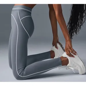 Alo Airbrush High-Waist Heart Throb Legging Steel Grey White Hi-Rise Waisted XS thumbnail 4
