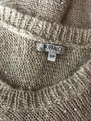 Buffalo David Bitton Beige Open-Weave Shimmer Sweater thumbnail 10