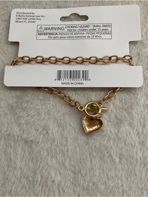 D'Bello Gold Heart Toggle Bracelet for Women thumbnail 3